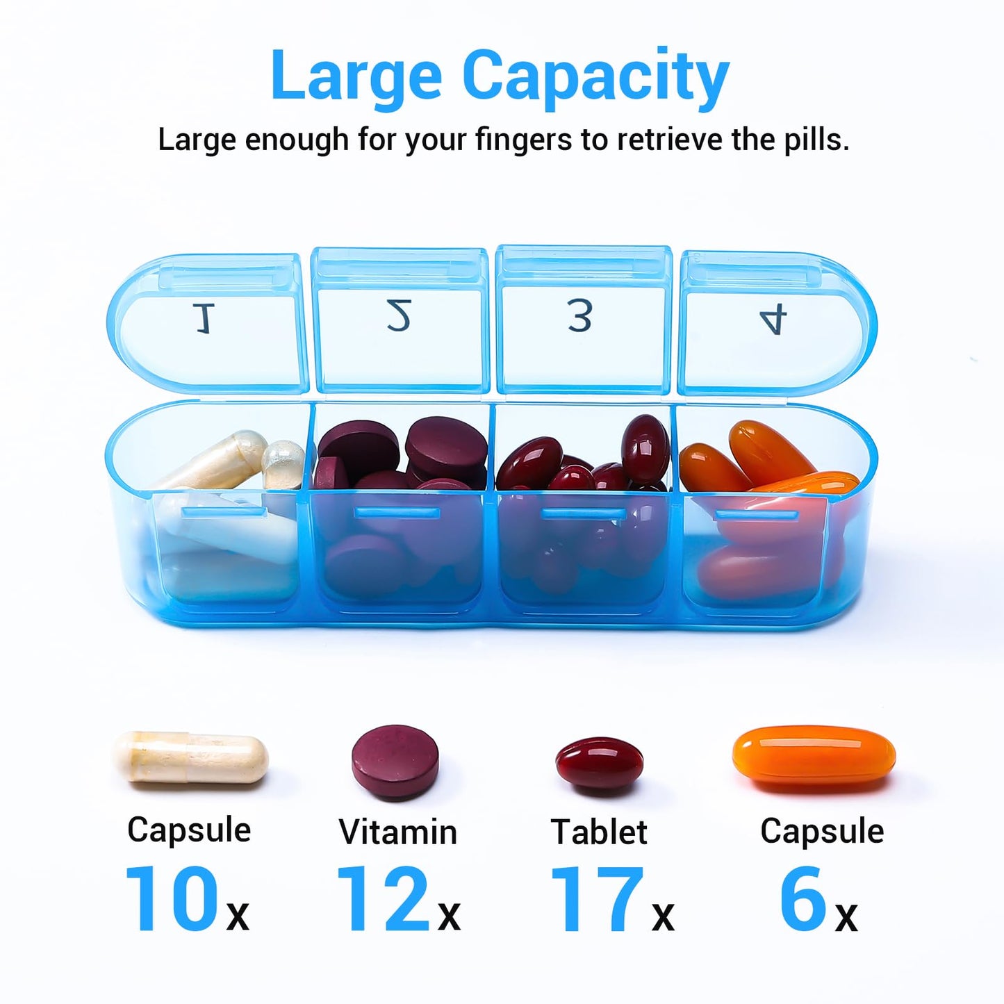 Windtrace Monthly Pill Organizer 1 Times a Day,30 Day Pill Box,One Month Pill Case Once a Day,31 Day Pill Holder Medicine Organizer for Vitamin