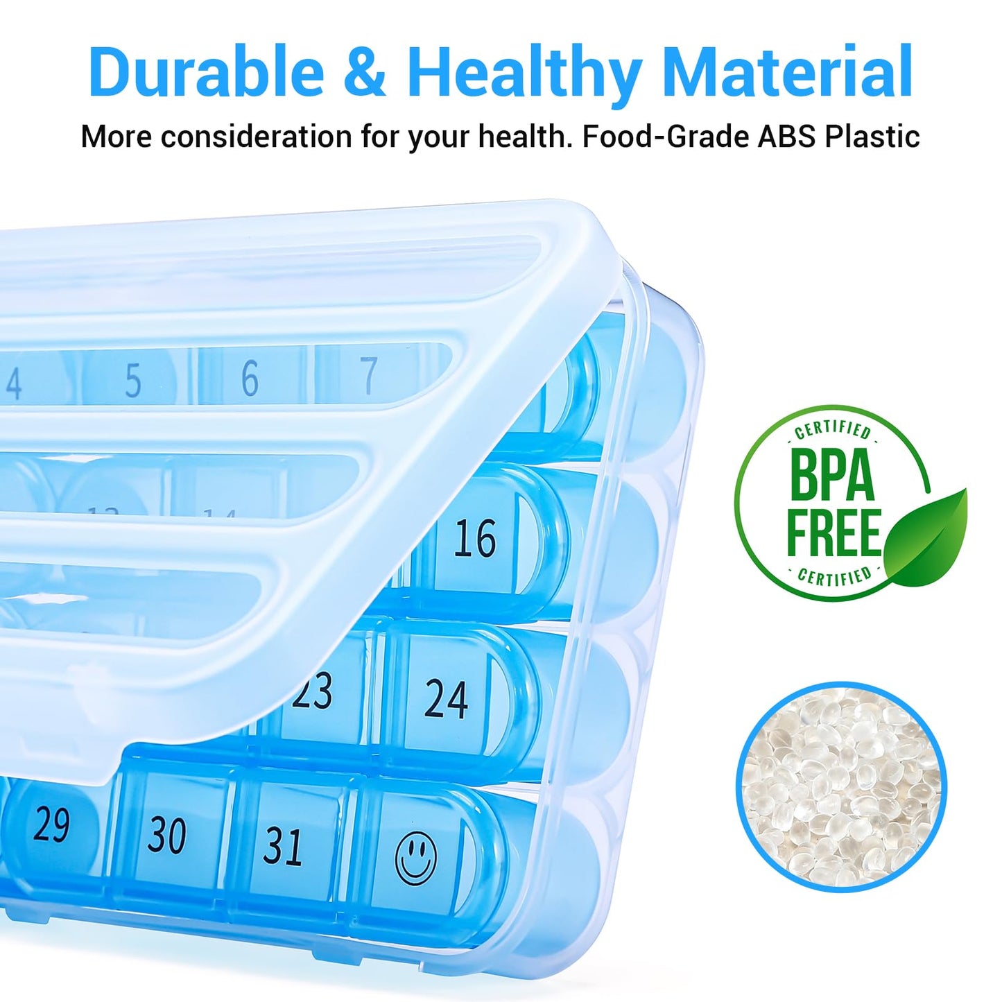 Windtrace Monthly Pill Organizer 1 Times a Day,30 Day Pill Box,One Month Pill Case Once a Day,31 Day Pill Holder Medicine Organizer for Vitamin