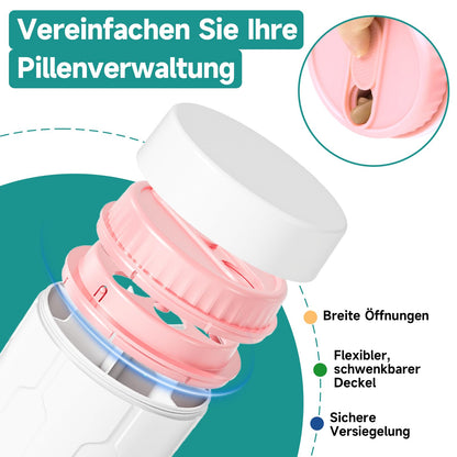 Tablettenbox 7 Tage, Windtrace Wöchentliche Reise Pillendose 7 Fächer mit Großen Separaten Fächern, Tägliche Medikamentenbox für Vitamine oder Medikamente zu halten, einschließlich 21 St. Etiketten