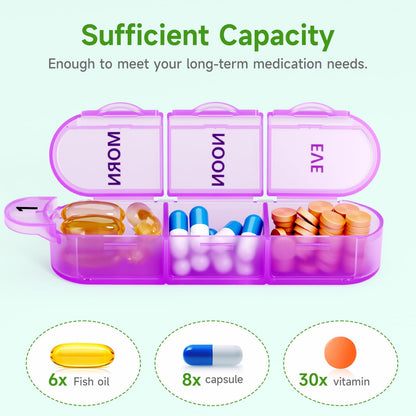 Monthly Pill Organizer 3 Times A Day, 30 Day Pill Organizer Morning-Noon-Night, One Month Pill Box Organizer with Travel Pill Case, 31 Day Medicine Organizer to Hold Vitamin, Supplements, Medication