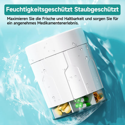 Tablettenbox 7 Tage, Windtrace Wöchentliche Reise Pillendose 7 Fächer mit Großen Separaten Fächern, Tägliche Medikamentenbox für Vitamine oder Medikamente zu halten, einschließlich 21 St. Etiketten