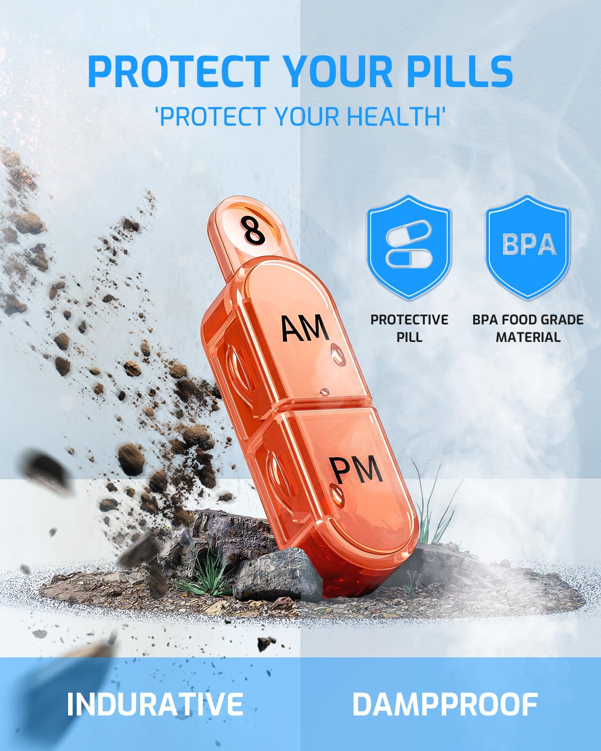 Monthly Pill Organizer 2 Times a Day, 30 Day Pill Organizer AM PM, Portable 31 Day Pill Organizer Twice a Day, Large One Month Pill Box Cases for Vitamins, Fish Oil, and Supplements
