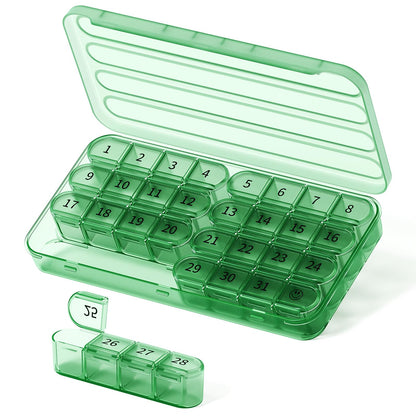 Monthly Pill Organizer 1 Times a Day,30 Day Pill Box,One Month Pill Case Once a Day,31 Day Pill Holder Medicine Organizer for Vitamin,Green